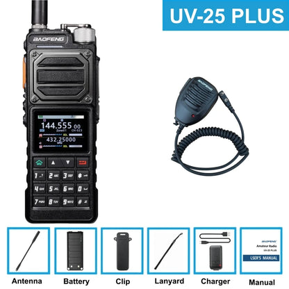 BAOFENG UV-25 Walkie Talkie UV25 Tri-Band Wireless Frequency NOAA Type-C Charger AM Long Range Ham Portable Two Way Radio