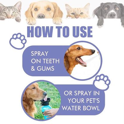 Pet Mouth Spray,Fresh Breath & Teeth Cleaning Spray,Pets Dog Oral Care Spray,Reduce Plaque & Tartar,Healthy Mouth For Dogs