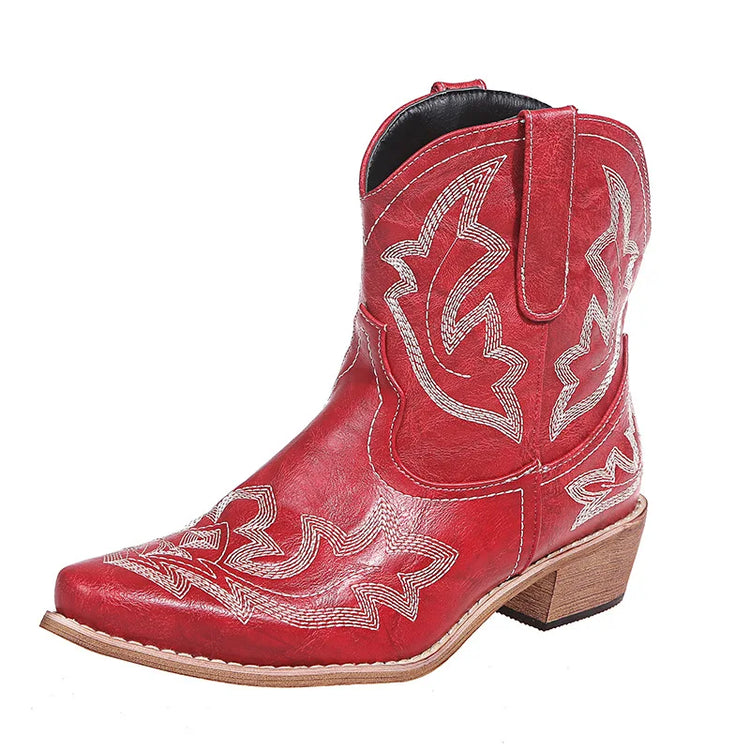 Boots Women New 2026 Winter  Luxury Designer Embroidered Ankle Boots for Women Ladies Pointy Fashion Rubber Footwear Women Shoes