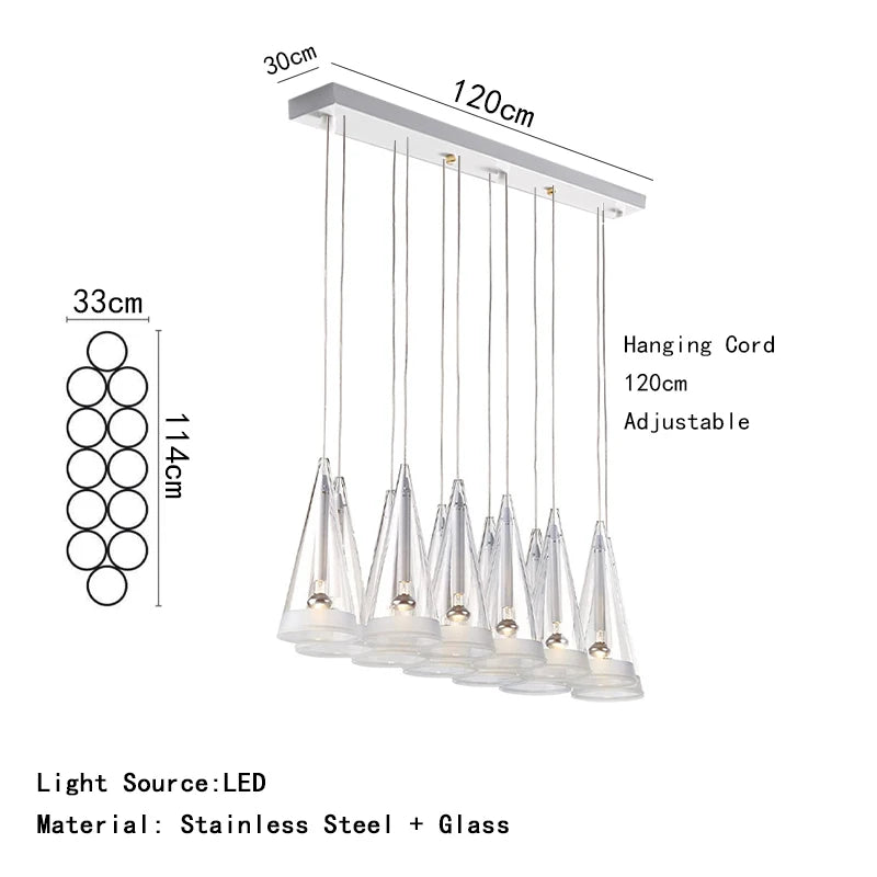 Modern Art Deco Pendant Lights New Creative Living Room Villa Designer Taper Glass Hanging Lamps Ceiling Minimalist Decor Trendy