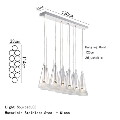 Modern Art Deco Pendant Lights New Creative Living Room Villa Designer Taper Glass Hanging Lamps Ceiling Minimalist Decor Trendy