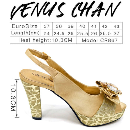Elegant Women Heels for Party Open Toe Special Material Design Rhinestone Italian Only Sandals and Set to Choose 2024