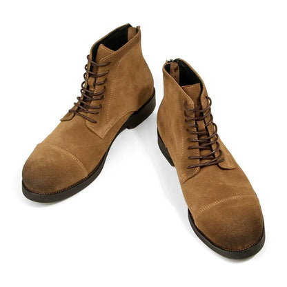 Retro Men Boots Genuine Leather Men's Ankle Boots Rear Zipper Desert Boots Handmade Cowhide Suede Men's Leather Shoes Quality