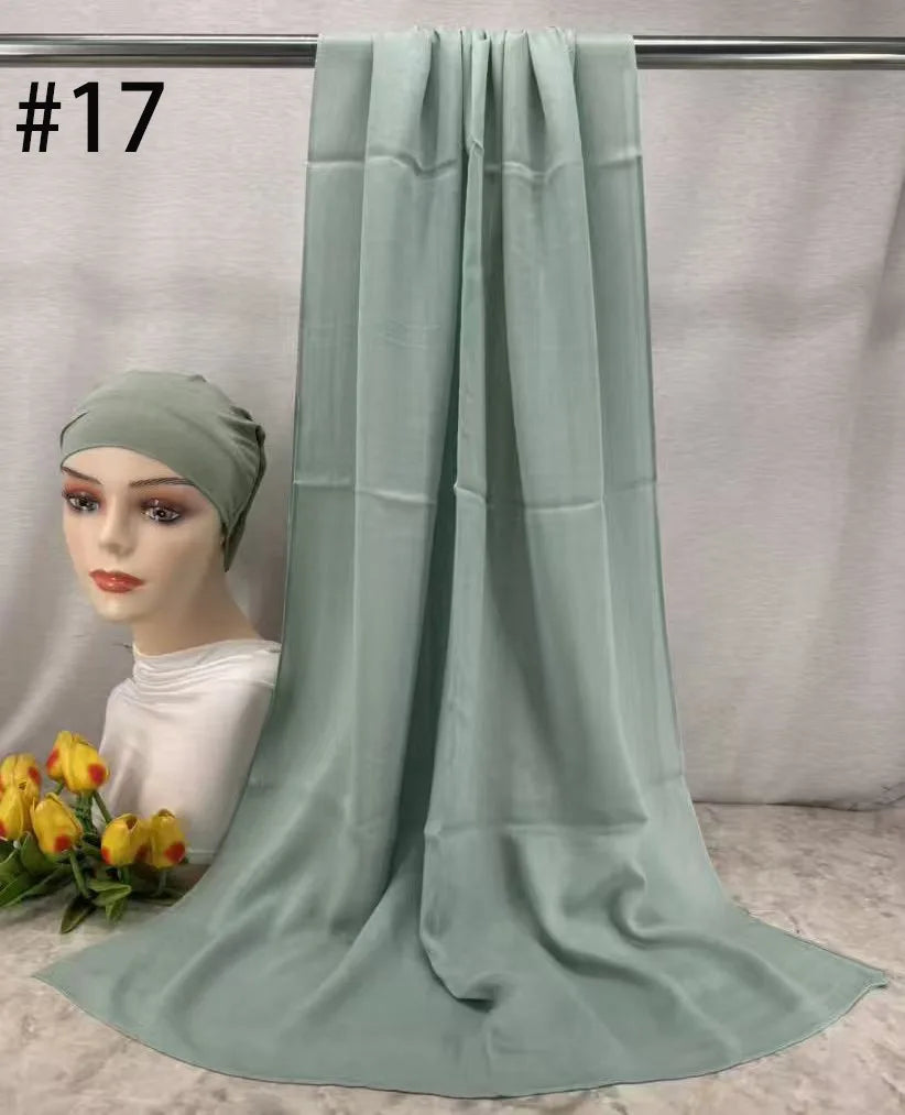 Mini Modal Hijab with Undercap Set Basic Stretchy Pullover Headscarf Thin Breathable Sunscreen Head Wrap Hijabs Scarf 165*50cm