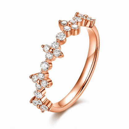 Custom Lab Grown Diamond VVS Clarity 9K 14K Gold 0.5cttw D Color Anniversary Engagement Promise Wedding Ring for Women
