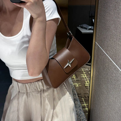 Silver Shoulder Bags for Women 2024 Classic Y2K Small Purse Glossy PU Leather Luxury Brand Female Underarm Handbags Daily Bag