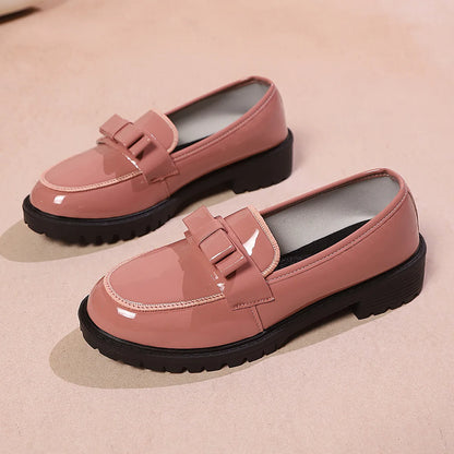 European and American Luxury Womens Leather Shoes Autumn New Outdoor Leisure Loafers Fashion Lacquer Leather Women's Shoes