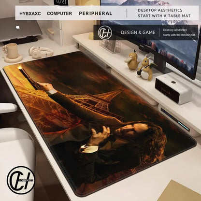 John Wick Mousepad Non-slip Lockedge Office Student Gaming Thickened Large Writing Pad Cushion 100x50