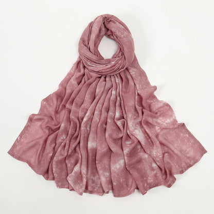 190*90cm Big Size Modal Cotton Hijab Women Tie-dye Scarf Double Stitching Shawl Muslim Gradient Plain Cotton Rayon Headscarf