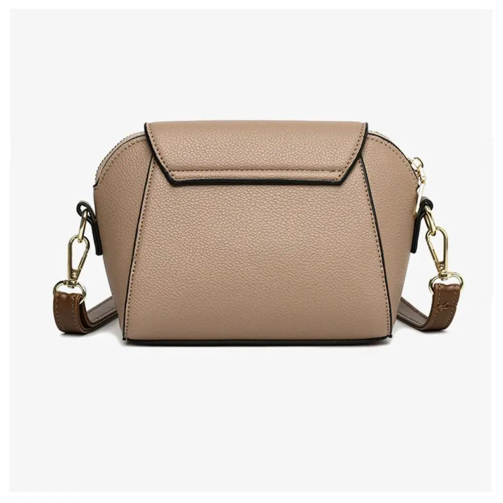 Genuine Leather Women Crossbody Bag Shoulder Bags Luxury Solid Color Cow Leather Handbag Elegant Female Messenger Bag