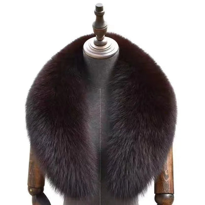 Fox Fur Collar 100% Real Fox Fur Scarf Winter Women Natural Fur Gray Collar Large Size Neck Warmer Fur Scarf Shawls