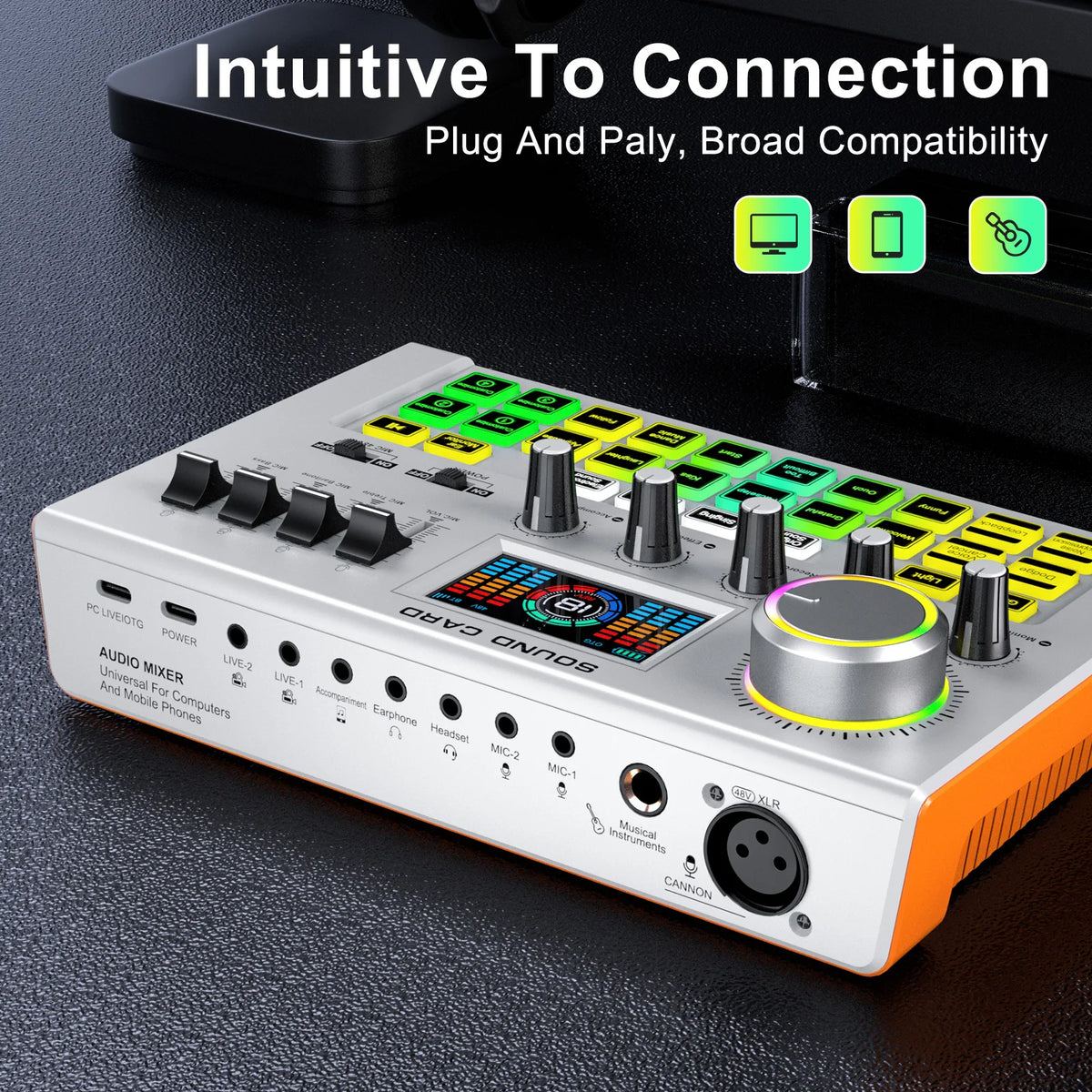 TENLAMP Y300-P15B Podcast Microphone Bundle Live Sound Card Audio Mixer, Professional 3.5mm Condenser Mic Kit for PC Phone Gaming Streaming Karaoke YouTube Vlog Recording Studio