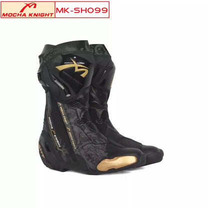 2025 New BENKIA Mocha Motorcycle Long Boots CE Certification BotasTrack Racing Shoe vInternal External Dual Boots TPU Protection
