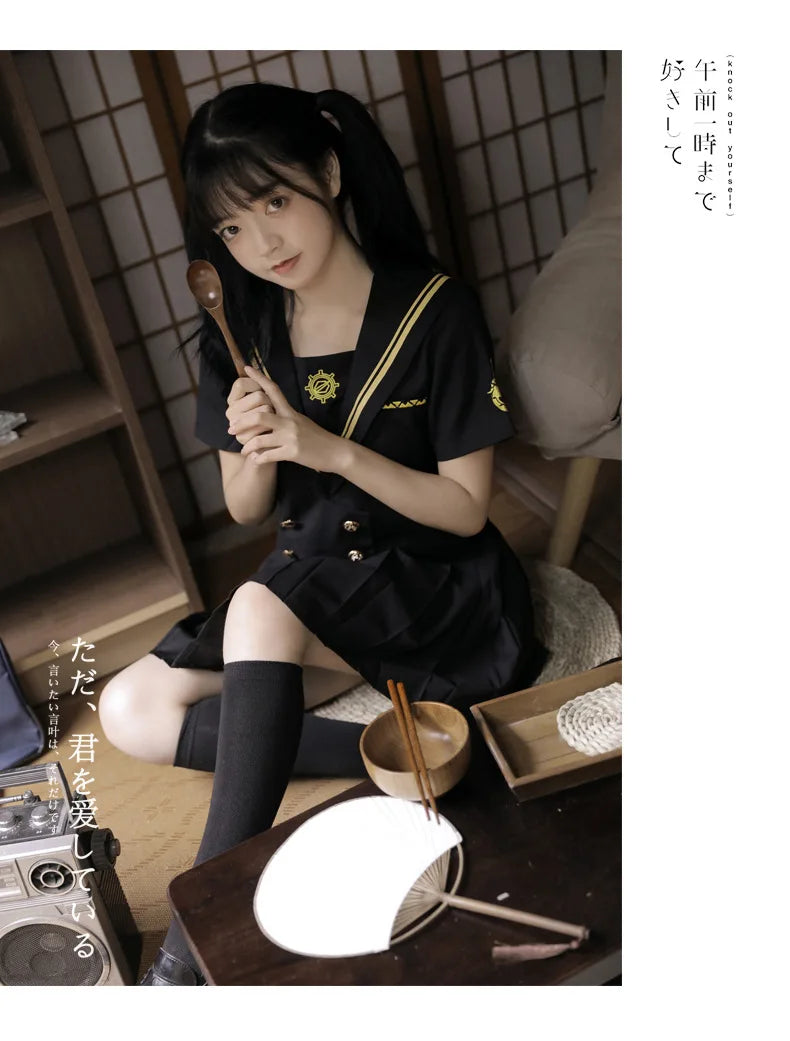 Japanese School Uniforms Student Plus Size S-3xl Student Girls Costume Cute Women Sexy JK Suit Sailor Blouse Pleated Skirt Set