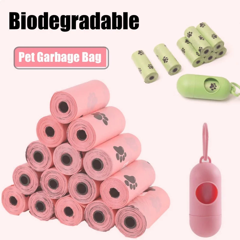 20Rolls Dog Poop Bag Outdoor Cleaning Poop Bag Biodegradable Cat Dog Garbage Bag with Dispenser Gift Dog Waste Bags Pet Supply