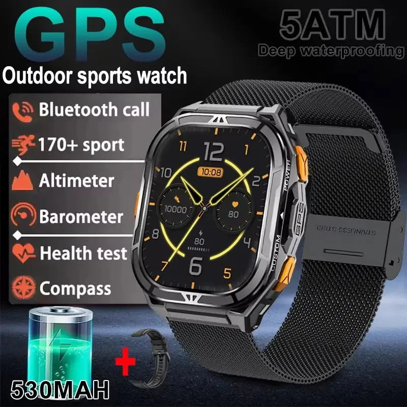 Luxury AMOLED Smartwatch Real GPS 5ATM Waterproof Smart Watch Electronic Clock Sports Wrist Digital Watches for Man Android 2026