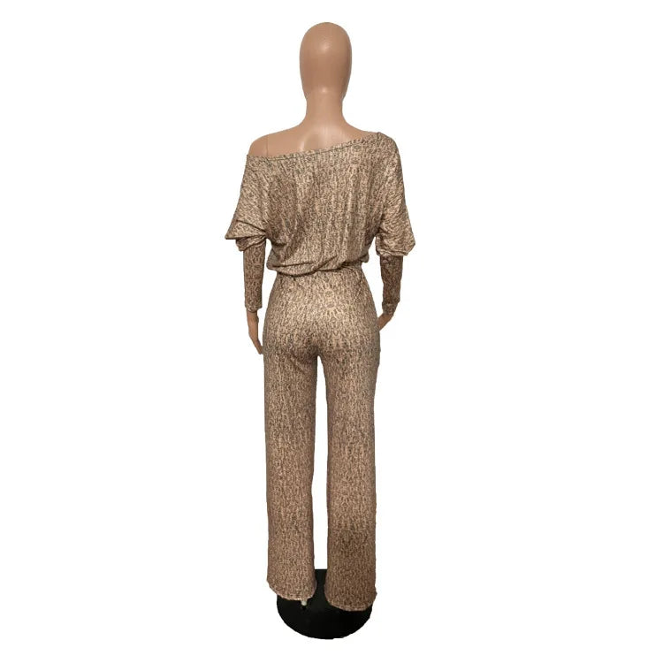 Jumpsuits Women 2022 Spring Long Sleeve High Waist Loose Belt Wide Leg Jumpsuit Elegant Office Ne Piece Outfit Party Overalls