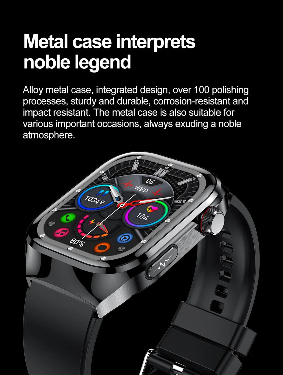 TK16 Smart Watch Men 2.04 Inch Amoled Bluetooth Call AI Voice ECG Health Monitoring SOS Sports Fitness Tracker Women Smartwatch