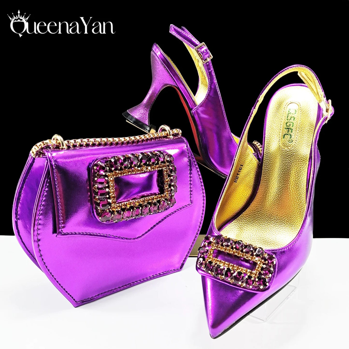QUEENA YAN INS-Inspired Elegant Women’s High Heels and Bag African Wedding Party Shoes and Bag–Fashionistas Exclusive Products