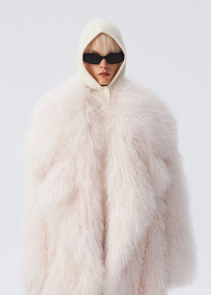 Lautaro Autumn Winter Long Oversized White Thick Warm Soft Faux Fur Coat Women Loose Stylish Luxury Fluffy Overcoat Streetwear
