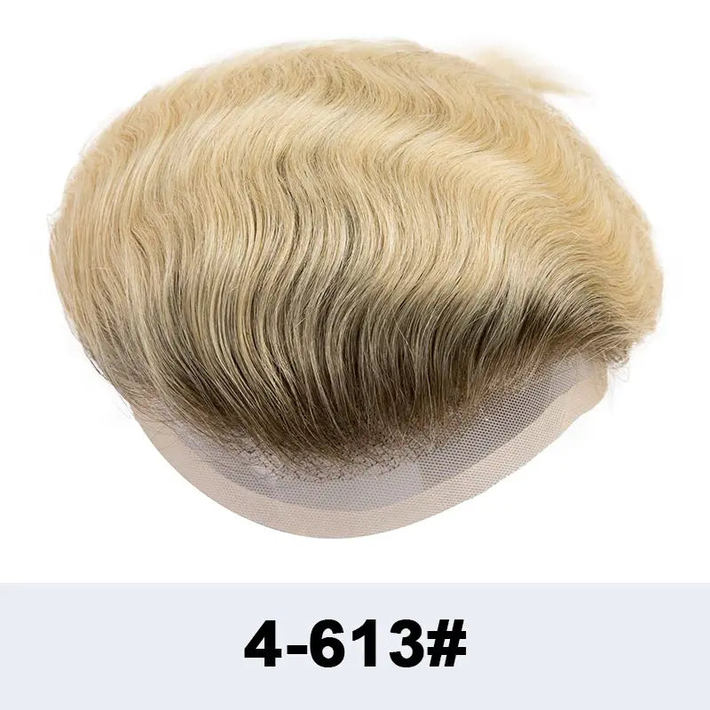 Toupee French Lace In Front Wigs For Man Mono Lace Men's Hair Prosthesis Men's Wigs Human Hair Mono PU Wig Male Hair Prosthesis