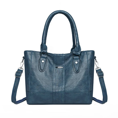 New Soft Leather Handbag For Women Vintage Shoulder Tote Bag Luxury Designer Ladies Large Capacity Purse Commute Bags Sac A Main