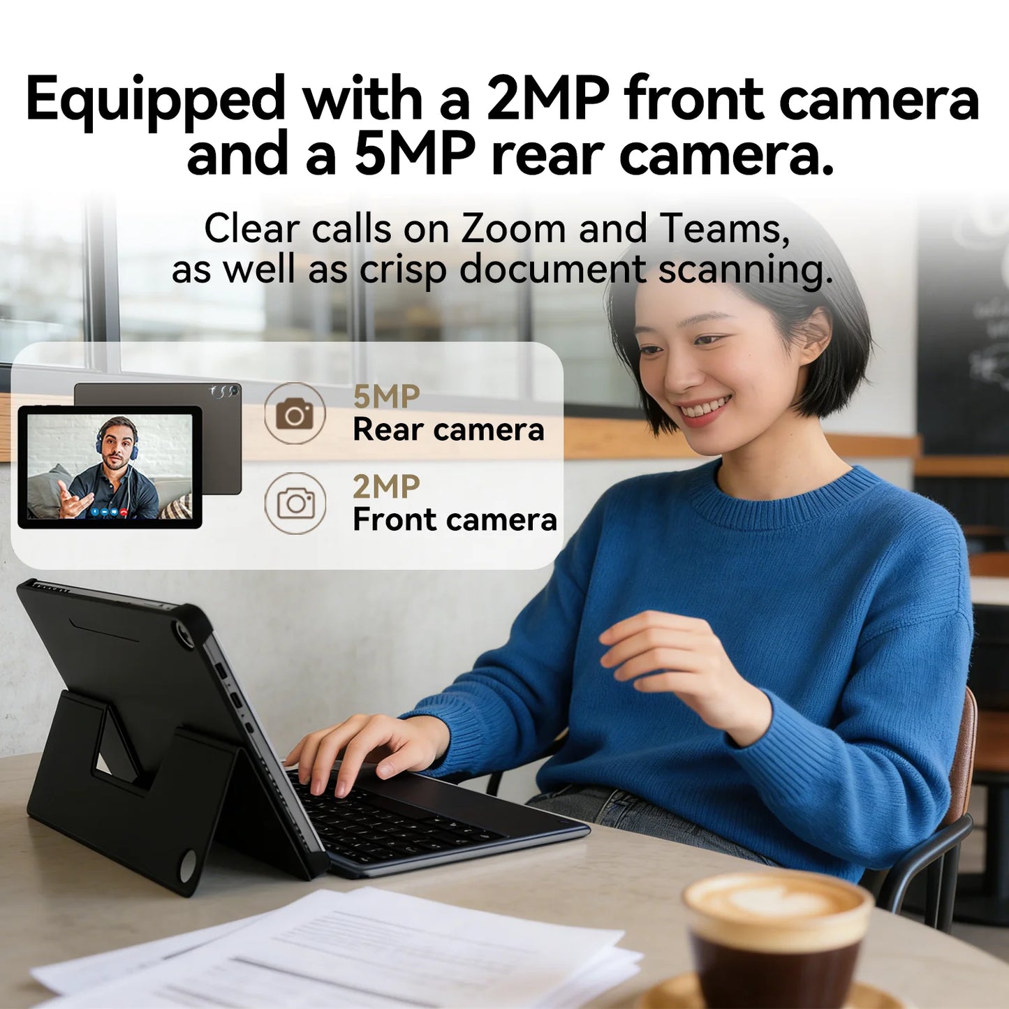 2-in-1 10.1 Inch Tablet Laptop Intel 6500Y 8GB+256GB SSD 1280*800 350Nits Windows 11 Type-C USB3.0 micro HDMI Wifi5 BNCF W1001