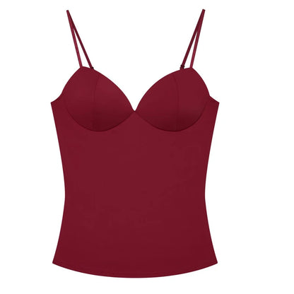 HXAO Woman Tops Corset Crop Top Women Sleeveless Black Brown Top With Straps Camisole Bodycon Backless Sexy Tops Bustier