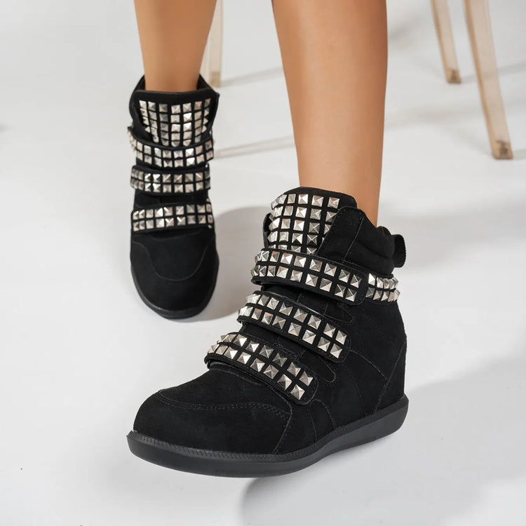2026 New Studded Buckled Women Ankle Boots Trend Cool Punk High Heels Booties Soft Fashion Causal Dress Party Shoes for Women