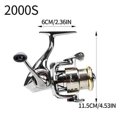 FISHINGFANS ORCA S1 Spinning Reel, 5.2:1 Gear Ratio, 3+1BB, Max Drag 4-4.5KG, Ultralight Metal Reel for Freshwater Saltwater