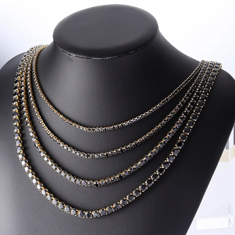 Handmade 3/4/5/6mm Lab Diamond Necklace 14K White Gold Party Wedding Necklaces For Women Bridal Tennis Chocker Jewelry Gift