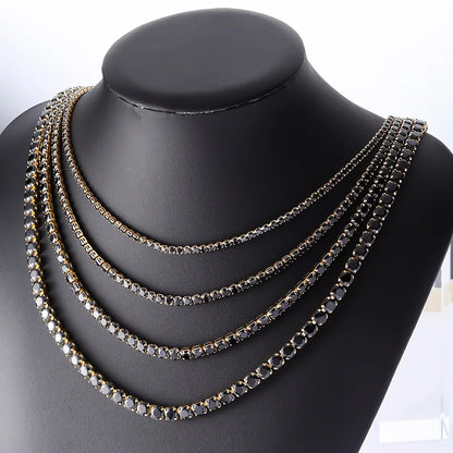 Handmade 3/4/5/6mm Lab Diamond Necklace 14K White Gold Party Wedding Necklaces For Women Bridal Tennis Chocker Jewelry Gift