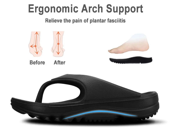 Shevalues Men's Orthopedic Sandals Fashion Couples Beach Flip Flop Summer Outdoor Soft Sandals With Arch Support Bathroom Slides