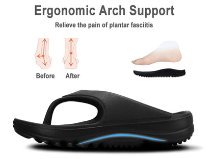 Shevalues Men's Orthopedic Sandals Fashion Couples Beach Flip Flop Summer Outdoor Soft Sandals With Arch Support Bathroom Slides