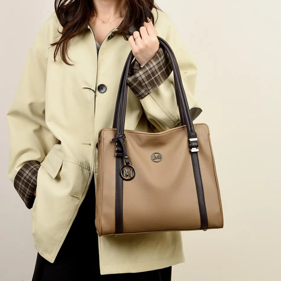 Soft Leather Luxury Handbags Women Bags Designer Shoulder Sac Ladies Large Capacity Top-Handle Bags Shopping Tote Bag Sac A Main