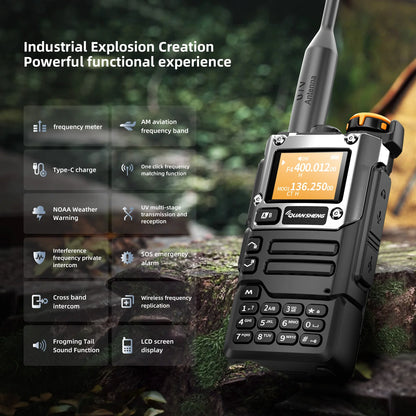QUANSHENG UV-K5(8) V3 Walkie Talkie 5W 50-600MHz Air Band RX 2MB Memory Custom Firmware Type-C Wireless Frequency Copy Radio
