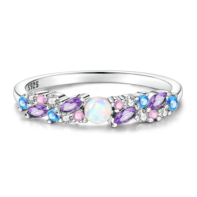 LAZA 925 Sterling Silver Colorful Rings Sparking Zirconium Bowknot Moon Sun Original Ring For Women Anniversary Wedding Gifts