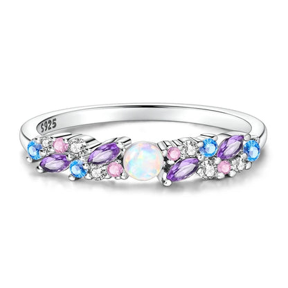 LAZA 925 Sterling Silver Colorful Rings Sparking Zirconium Bowknot Moon Sun Original Ring For Women Anniversary Wedding Gifts
