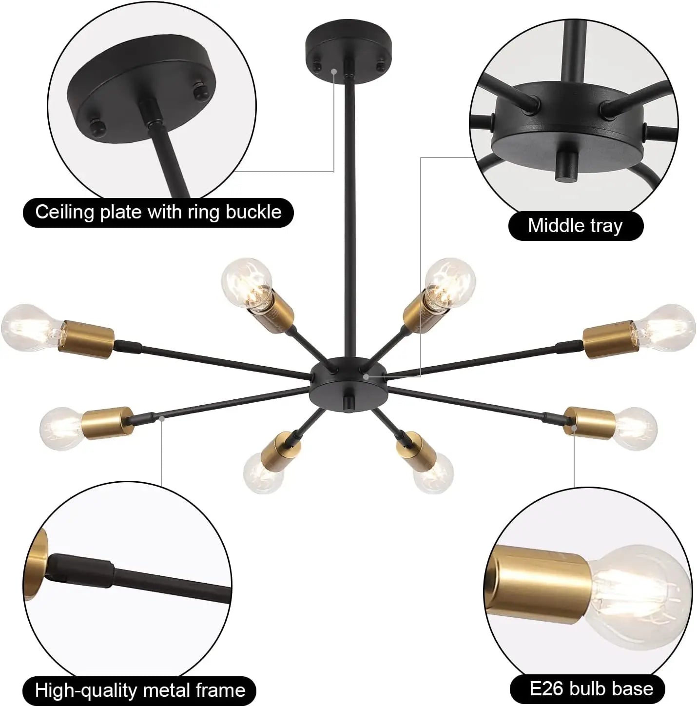 Living Room Ceiling Lamp Modern Chandelier Home Lighting E27 Mounted for Bedroom dining Room Corridor Light Balcony Lights