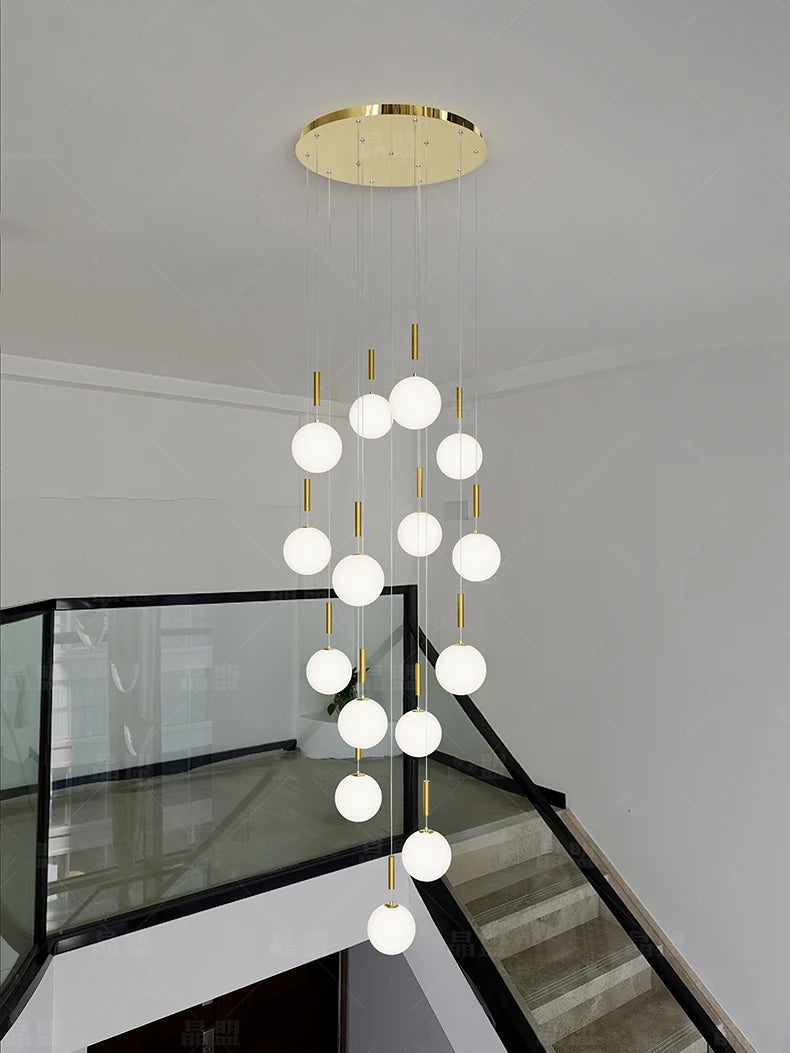 Modern Stair Chandelier Pendant Lights Indoor Lighting Ceiling Lamp Hanging Light LED Chandeliers for Living Room Indoor Lightin