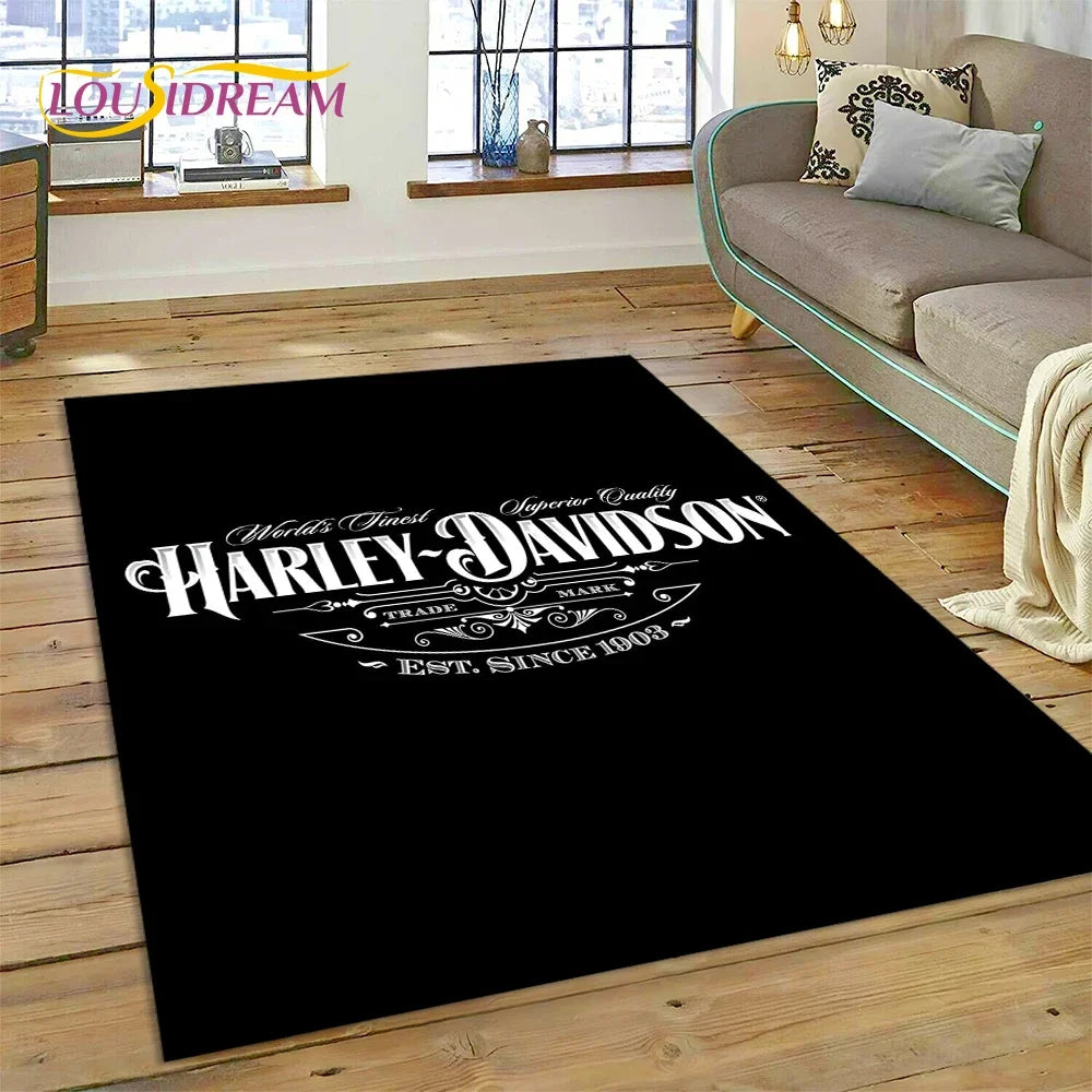27 Style Harley-y Motorcycle Logo Rug Carpet for Living Room Bedroom Home Decor,floor Mat Non-slip for Sofa Doormat Gift kids
