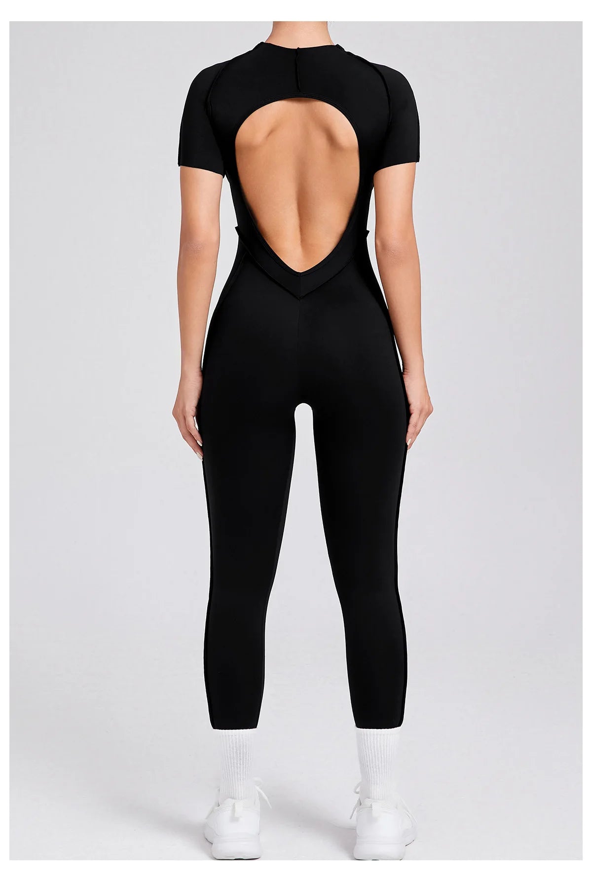 Women's Sports Jumpsuit Kit Yoga Fitness Bodysuit Hip-lifting Open Back Tight High Elasticity Outdoors Gym Workout Sexy Clothes