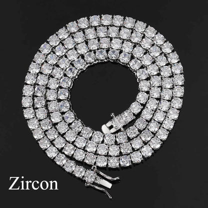 Luxury D VVS1 Moissanite Tennis Necklace 3/4/5/6mm 925 Sterling Silver for Women Exquisite Jewelry Simulated Diamond Gifts