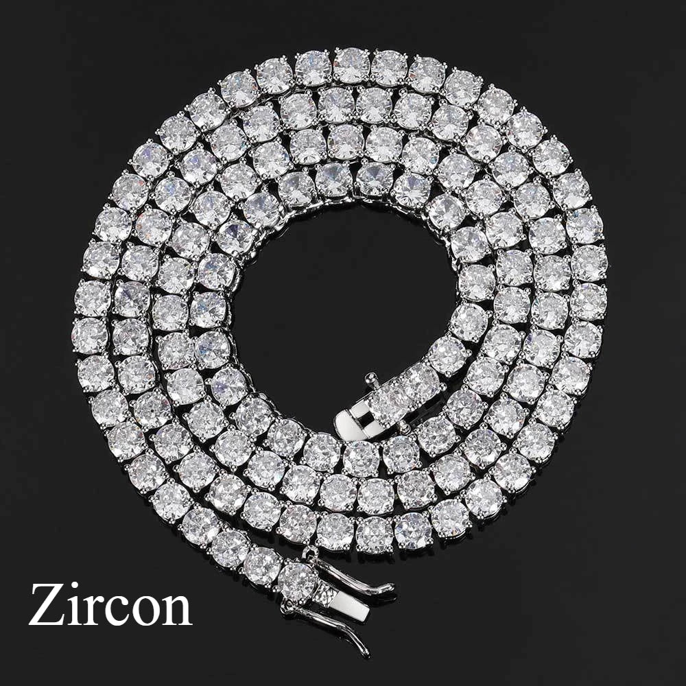 New D VVS1 Moissanite Tennis Necklace 3/4/5/mm for Women Luxury Exquisite 925 Sterling Silver Jewelry Simulated Diamond Gifts
