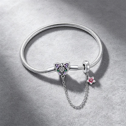 2026 Hot Selling 925 Silver Heart Shaped Buckle Snake Chain Sparkling Zircon Original Bracelet Women Fashionable Luxury Jewelry