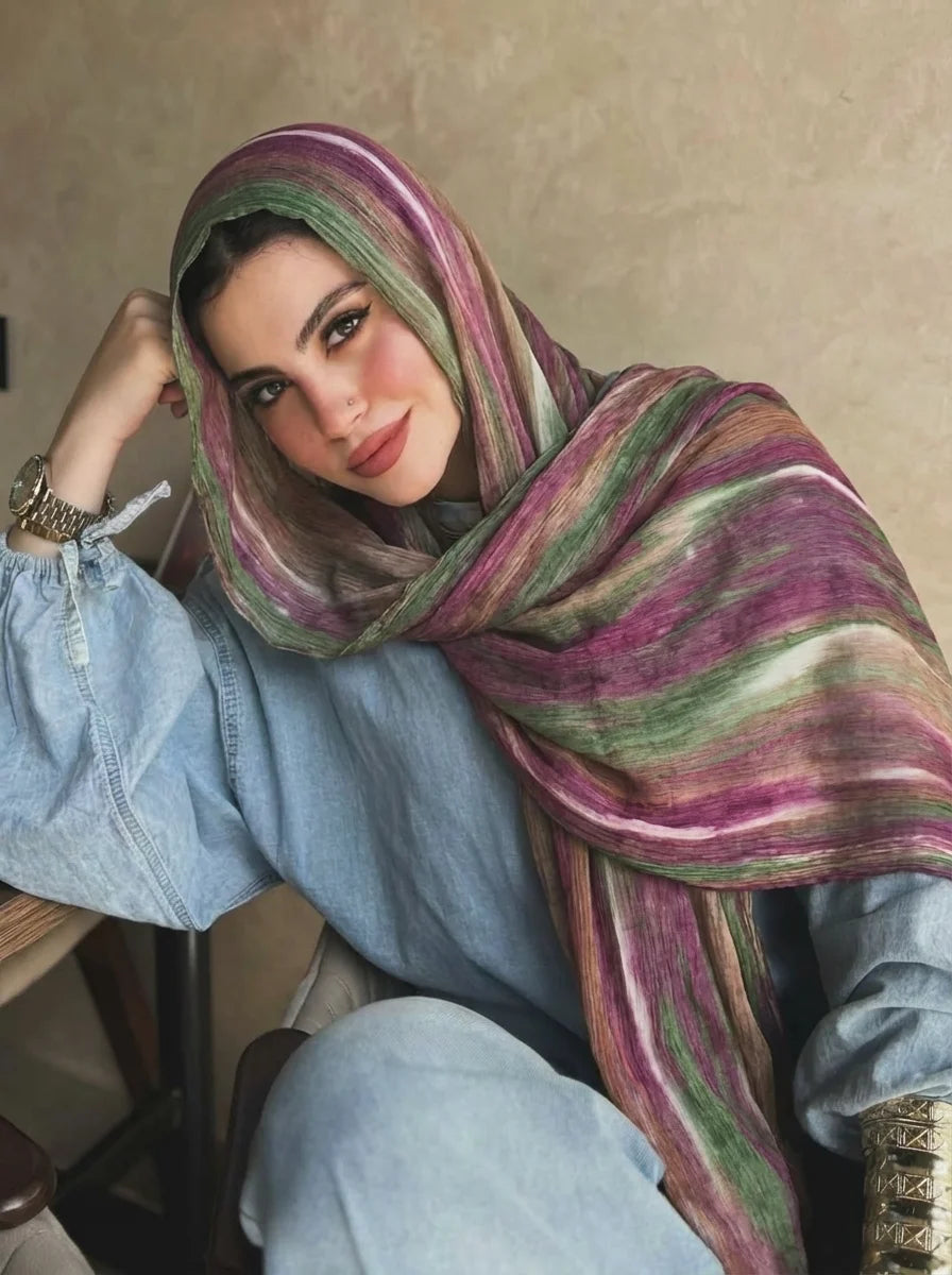 Women Big Size Plain Solid Cotton Rayon Crease Hijab Scarf Lady High Quality Wraps and Shawls Musulman Headband Islamic Turban