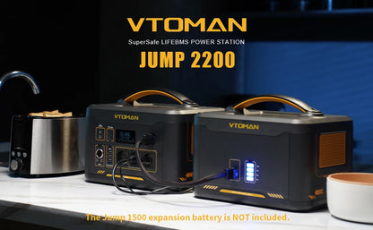 VTOMAN JUMP 2200 / JUMP 1800 Portable Power Station 828/1548Wh LiFeP04 Battery Solar Generator Solar for Home Outdoor Camping