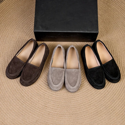 Winter Shoes Women's 2026 New Wool One-piece Women's Loafers Low Heel Fashion Casual One-Foot Slip-on Warm Ladies Shoes