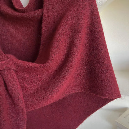 Autumn and Winter Korean Version New Women's Neck Wrap Wool Blended Triangular Shawl Female Thickened With Knitted Warm Shoulder