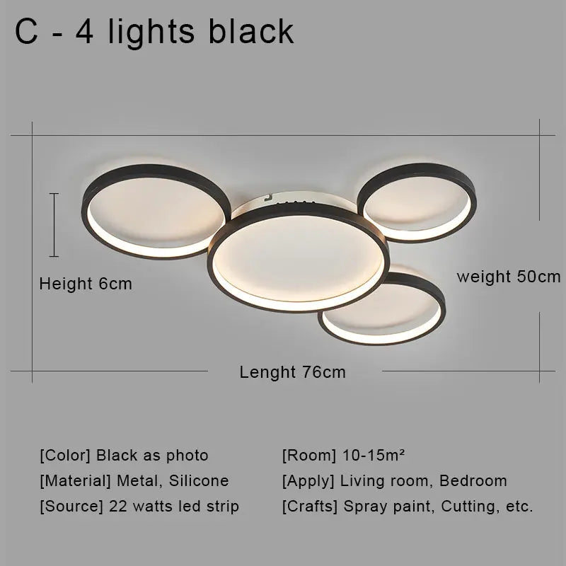Modern LED Ceiling Chandeliers With Remote Control Decor Home Ring Lamp Living Room Bedroom Dining Room Ceiling Light Fixtures